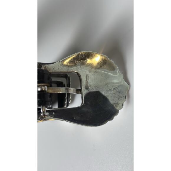 CR Navajo American Sterling Silver Ranger Belt Buckle Gilbert Ortega Galleries - Picture 4 of 13